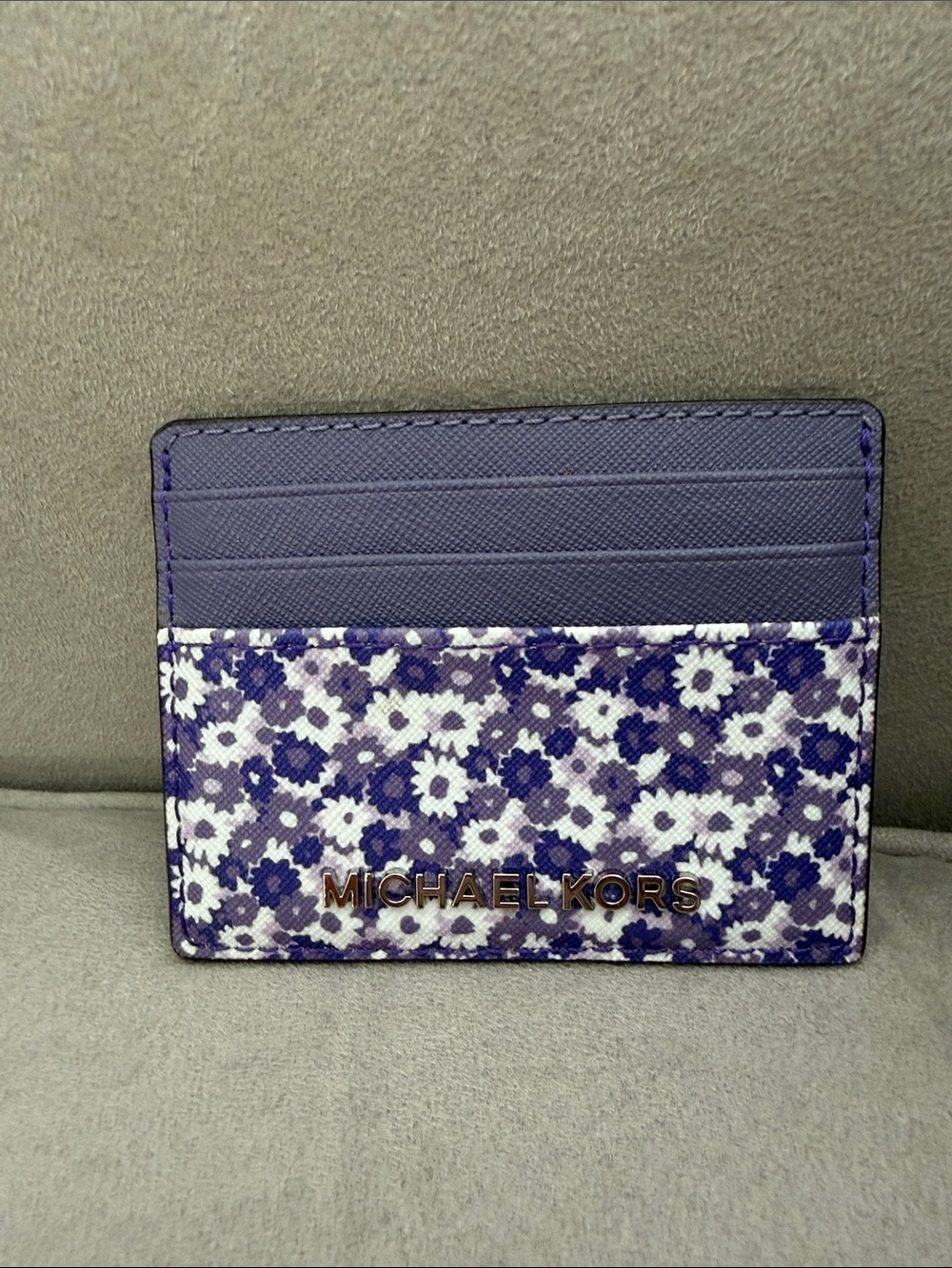 Michael Kors Purple Floral Card Case